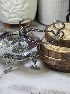 paparazzi Silver Crystal Link Bracelet
